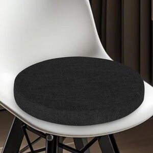 Black Round Chair Cushion 16x16”